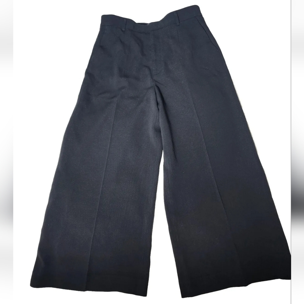RED VALENTINO cropped wide leg black pants size 46 IT- FIND ME ON THE REAL REAL